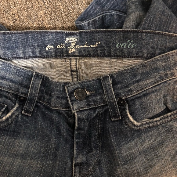 7 For All Mankind Vintage Edie Straight Blue Jeans Size 24 - Picture 4 of 5